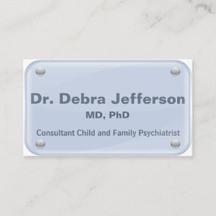 Psychiatrist - Therapist - glass name tag effect