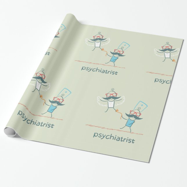 Psychiatrist Wrapping Paper (Unrolled)