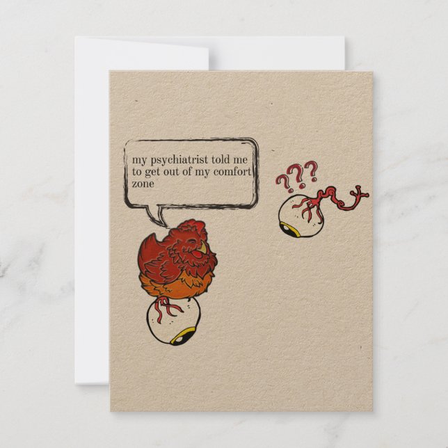 Psychiatrist Zombie Funny Thank You Card (Front)