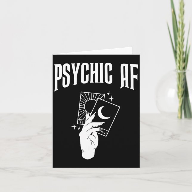 Psychic Af Funny New Age Occult Tarot Clairvoyant  Card (Front)