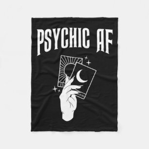 Psychic Af Funny New Age Occult Tarot Clairvoyant  Fleece Blanket