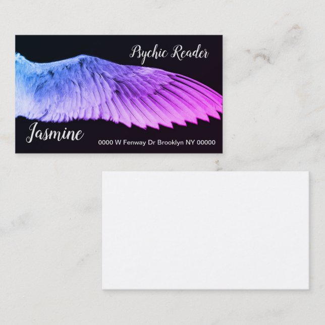 Psychic Angels Wing Wings Feathers Business Cards (Front/Back)