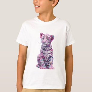 Psychic Bloom Leopard Cub Digital Art T-Shirt