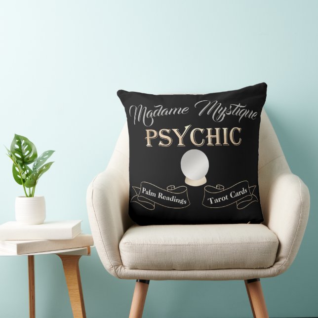 Psychic Crystal Ball Gold and Black Cushion (Chair)
