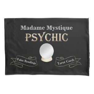 Psychic Crystal Ball Gold and Black Pillowcase