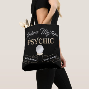 Psychic Crystal Ball Gold and Black Tote Bag