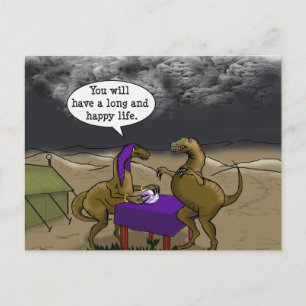 Psychic Dinosaur Fortune Teller Cartoon Postcard