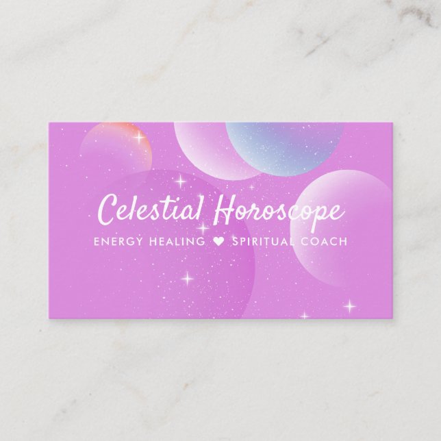 Psychic Energy Healing Galaxy Spiritual Balloons Business Card (Front)