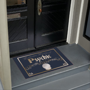 Psychic Fortune Teller Mystical in Gold and Navy Doormat