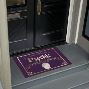 Psychic Fortune Teller Mystical in Gold and Purple Doormat