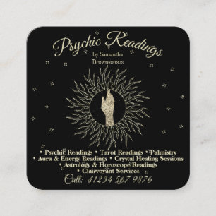 Psychic Medium Astrologist Massage Sepia Healing Square Business Card