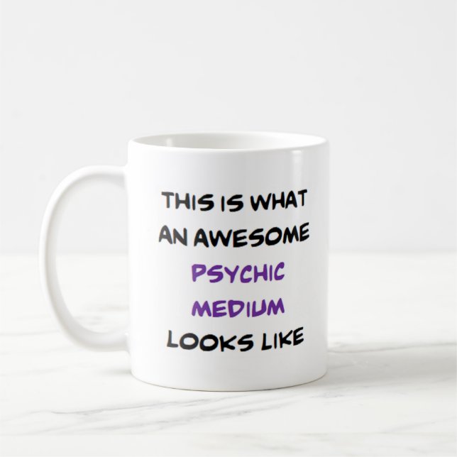 psychic medium, awesome coffee mug (Left)