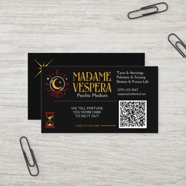 Psychic Medium Business Card (Front/Back In Situ)
