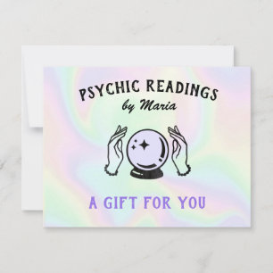 Psychic Medium Holograhicp Gift Certificate   Holiday Card