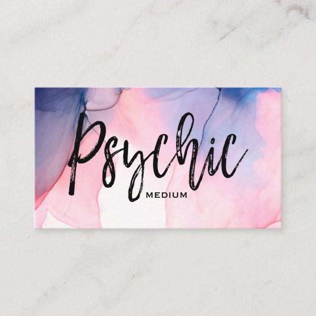 *~* Psychic Medium Reader Metaphysical  Watercolor Business Card (Front)