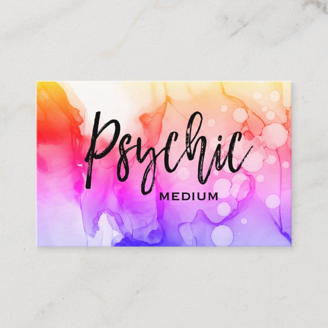 *~* Psychic Medium Spirit Communication Watercolor Business Card (Front)
