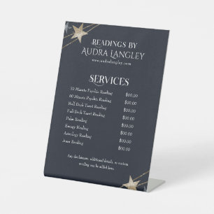 Psychic Medium, Tarot Reader Price List Pedestal Sign