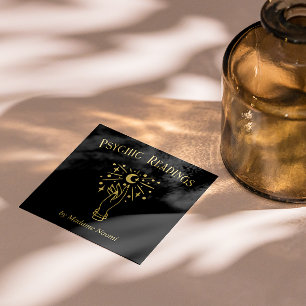 PSYCHIC MEDIUM TAROTS FORTUNE TELLER ASTROLOGY SQUARE BUSINESS CARD