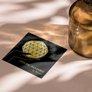 PSYCHIC MEDIUM TAROTS FORTUNE TELLER BLACK SQUARE BUSINESS CARD