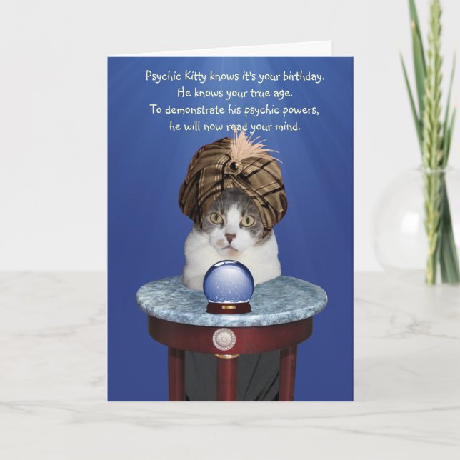 Psychic Mikie Funny Birthday Card (Front)