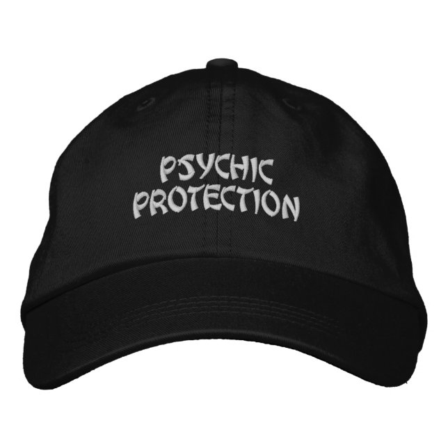 Psychic Protection Spiritual Black Embroidered Hat (Front)