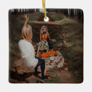 Psychic Reader Medium Witchy Dark Occult AI Art Ceramic Ornament