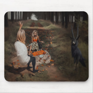Psychic Reader Medium Witchy Dark Occult AI Art Mouse Mat