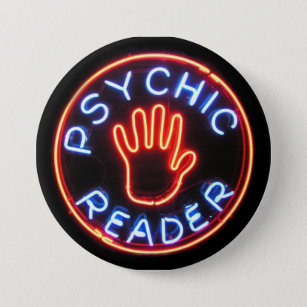 Psychic Reader Neon Sign 7.5 Cm Round Badge