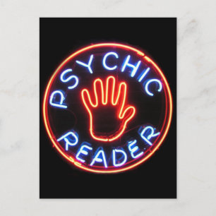 Psychic Reader Neon Sign Postcard