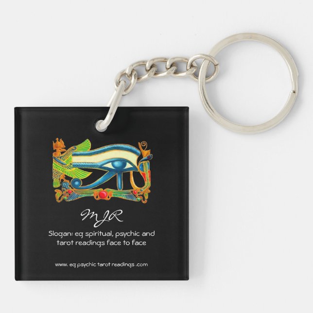 Psychic Reader with Mystic Eye of Horus logo Key Ring (Back)
