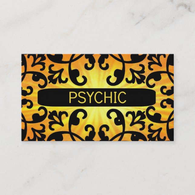 Psychic Sunshine Damask Business Card (Front)