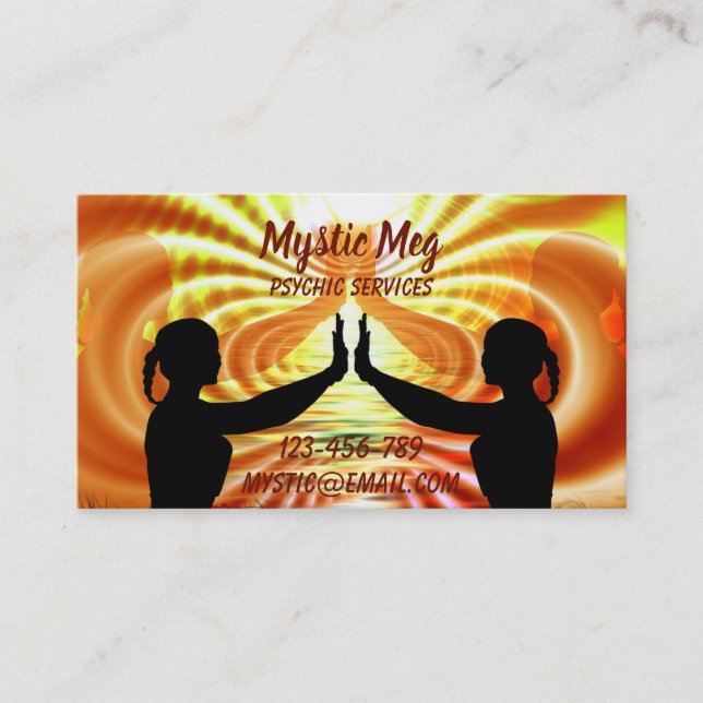 Psychic, tarot, fortune teller new age services business card (Front)