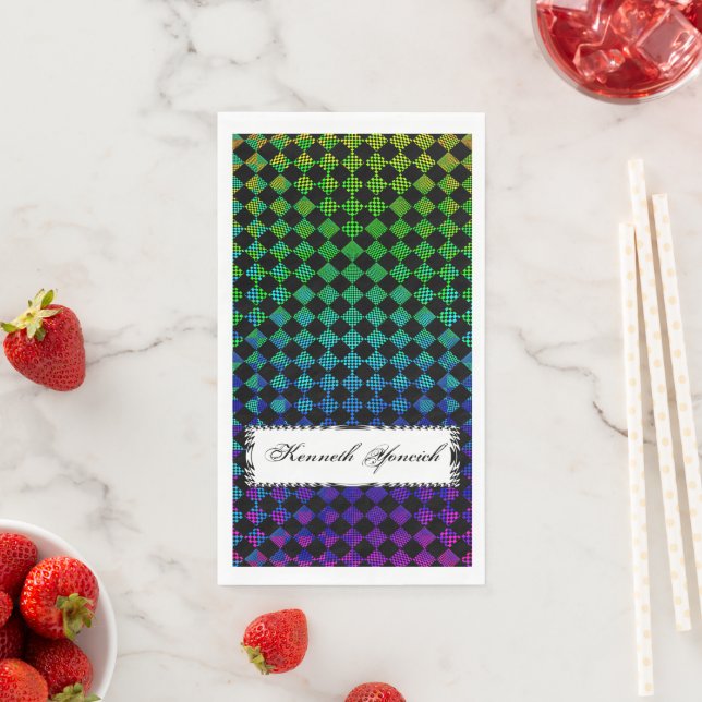 Psycho Checkers by Kenneth Yoncich Napkin (Insitu)