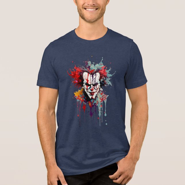 Psycho Clown Splash Art T-Shirt – Bold Tri-Blend Shirt (Front)