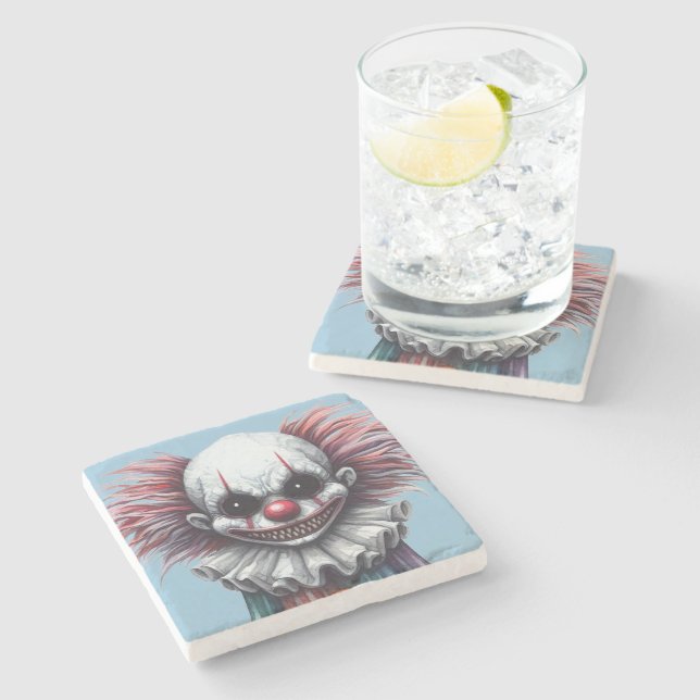 Psycho Clown  Stone Coaster (Side)