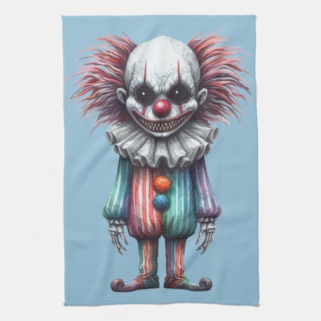 Psycho Clown  Tea Towel (Vertical)