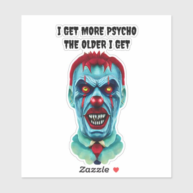 Psycho Creepy Killer Zombie Clown Horror Art    (Sheet)