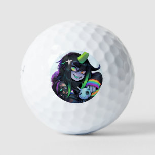 Psycho Cute Monster Anime Girl Golf Balls