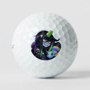 Psycho Cute Monster Anime Girl Golf Balls