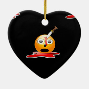 psycho emoji ceramic tree decoration