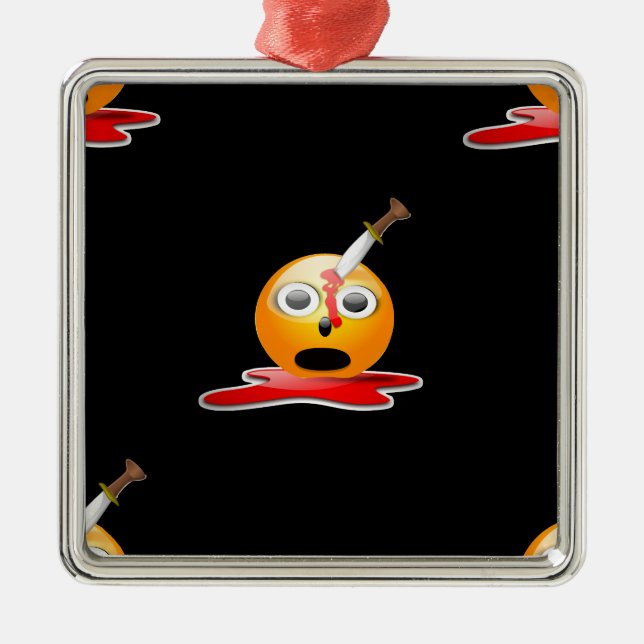 psycho emoji metal tree decoration (Front)