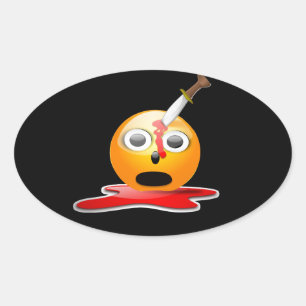 psycho emoji oval sticker