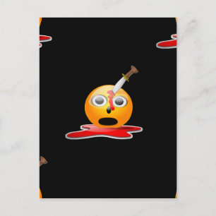 psycho emoji postcard