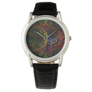 Psycho Gears Flame Fractal Art Watch