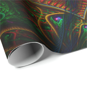 Psycho Gears Flame Fractal Art Wrapping Paper