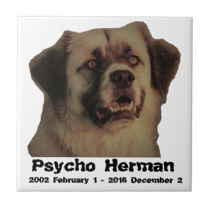 Psycho Herman memorial ceramic tile