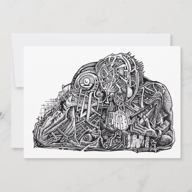 Psycho Warrior, by Brian Benson, Flat Card (Front)