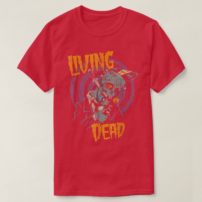 Psychobilly Horror Punk Rock  (HR) Living Dead Zom T-Shirt (Design Front)