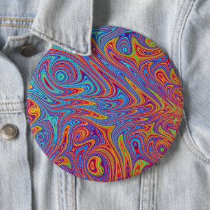 psychodelic textures 6 cm round badge