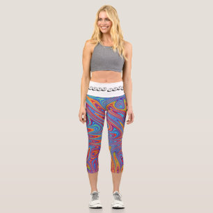 psychodelic textures capri leggings